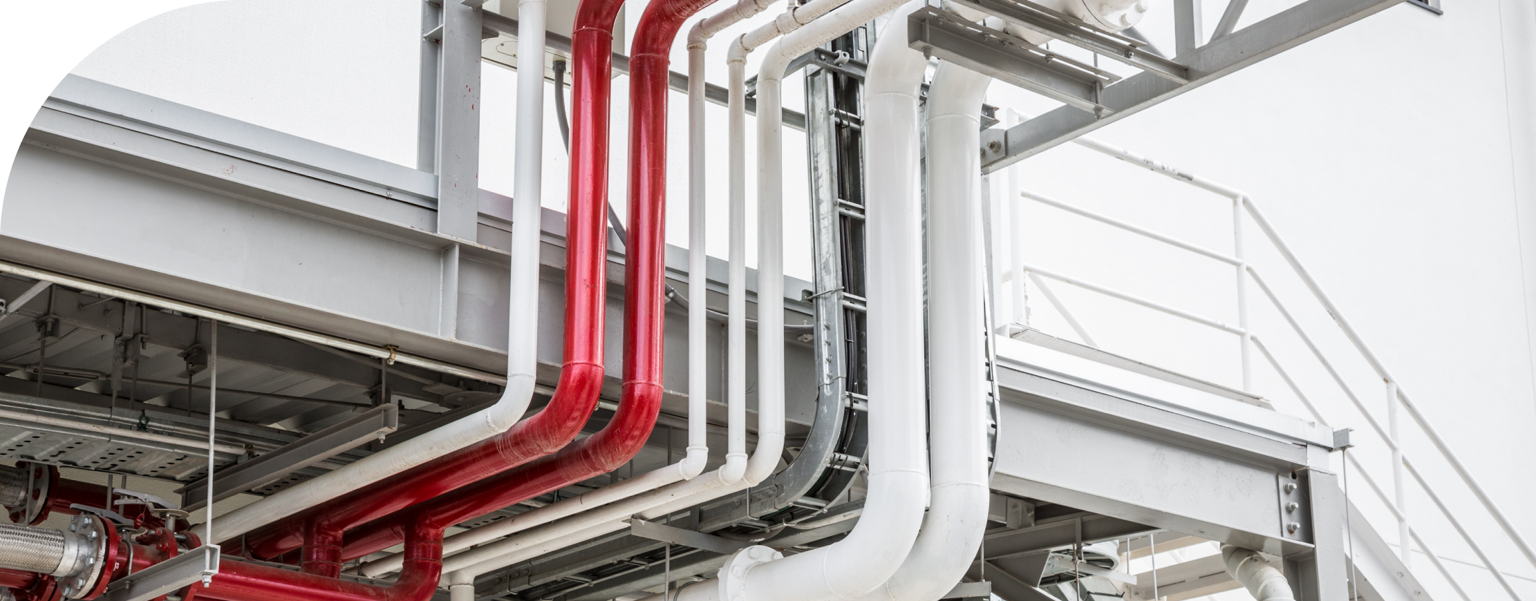 Pipes in a wastewater or storm water plant that can have Dorsett Control's controls and SCADA to help assist in better management of the system.